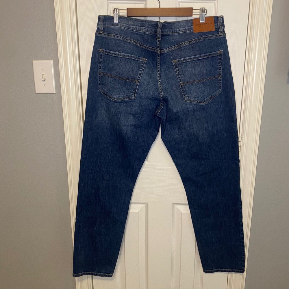 Lucky Brand 412 Athletic Slim Jeans Mens 36x32 Blue Denim Medium Wash Pants - Picture 2 of 5